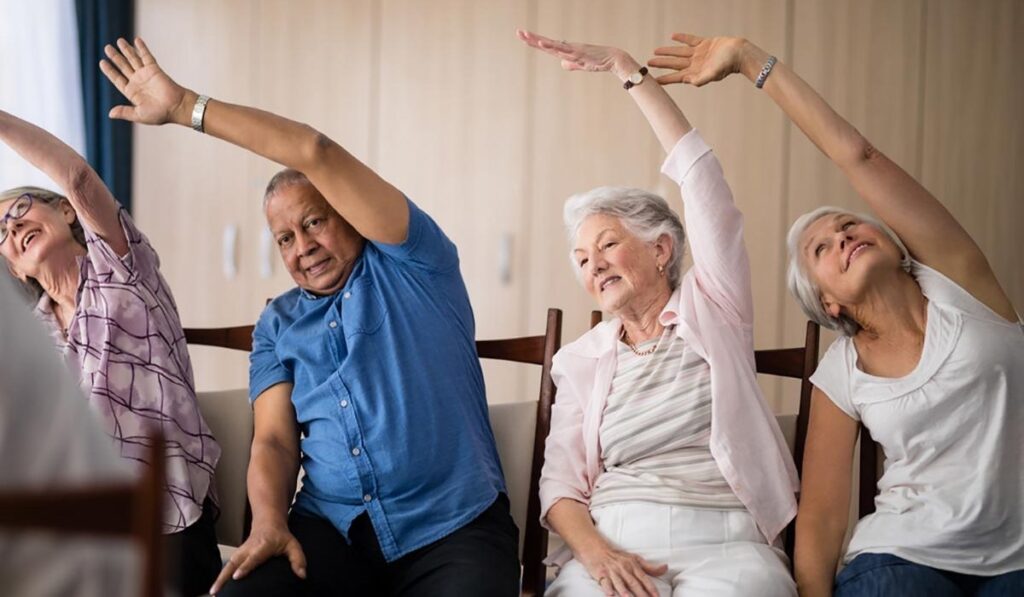 Seniors at adult Assisted Living wellness